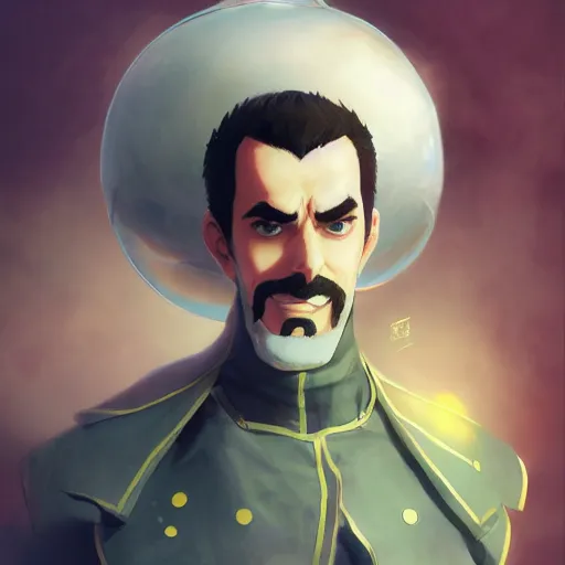 Image similar to An anime portrait of Borat, by Stanley Artgerm Lau, WLOP, Rossdraws, James Jean, Andrei Riabovitchev, Marc Simonetti, and Sakimichan, tranding on artstation