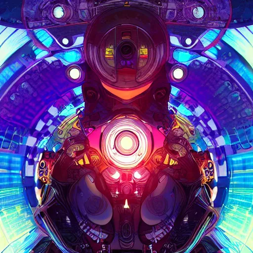 Prompt: symmetry! abstract futuristic robotic, psychedelic background, apex legends, epic lighting, pen illustration, ultra detailed, art by artgerm and greg rutkowski and alphonse mucha