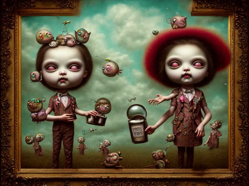 Image similar to highly detailed photo of happy, trending on deviantart, neo surrealism, sharp focus, 4 k, a lot of little details, octane, masterpiece, art by mark ryden