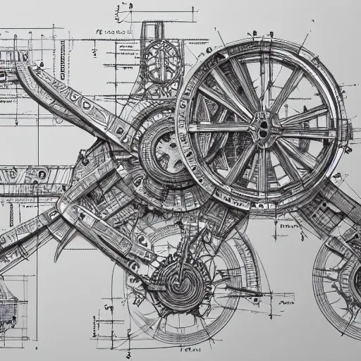 Image similar to a concept of a detailed and intricate design of a mechanical deconstructor 3 d design, great finesse organic hyper detailed, engineering blueprints, technical drawings, calculus, stained paper,