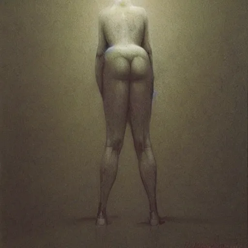 Prompt: grunge drawing of in the back of my mind by - Zdzisław Beksiński, detailed, elegant, intricate
