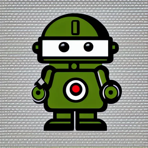 Image similar to a cute solider robot, digital art, iconic icon, 2 d vector logo, cartoon, t - shirt design