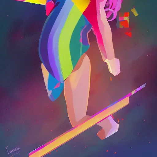 Prompt: painting of nyancat,, 4 k, award - winning, by artgerm, by justin cheung, by terry dodson, by makoto shinkai, trending on artstation