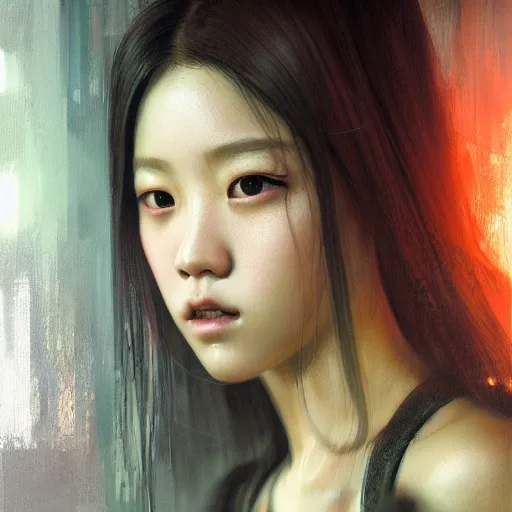 Image similar to jisoo of blackpink, hyperrealistic portrait, bladerunner street, art of elysium by jeremy mann and alphonse mucha, fantasy art, photo realistic, dynamic lighting, artstation, poster, volumetric lighting, very detailed face, 8 k, award winning