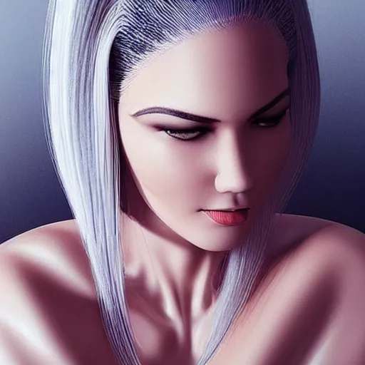 Prompt: “These 3D portraits are unbelievably incerdibly realistic. nvidia hairworks. portrait of Gorgeous girl with white hair futuristic. In bodysuit. By Charli Amani. By Bobbang. perfect facial detail, beautiful, elegant