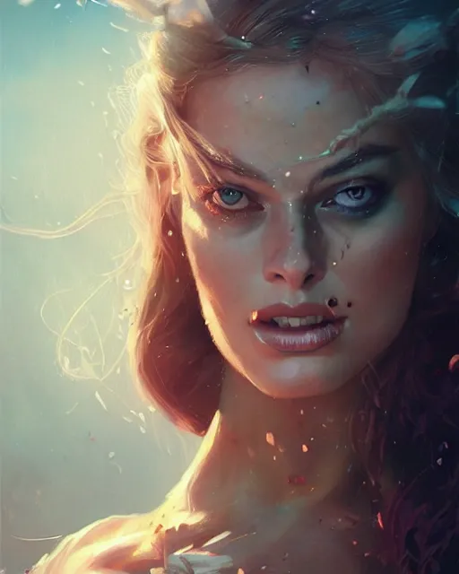 Prompt: margot robbie as a fairy, hyper realistic face, beautiful eyes, fantasy art, in the style of greg rutkowski, illustration, epic, fantasy, intricate, hyper detailed, artstation, concept art, smooth, sharp focus, vibrant