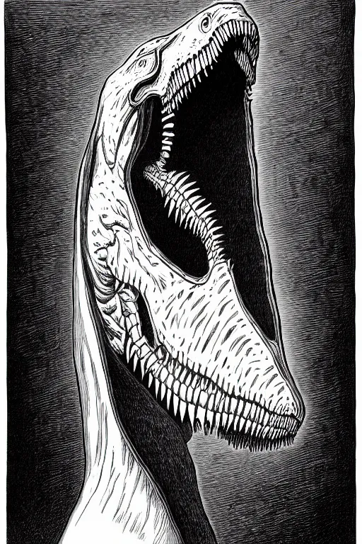 Prompt: a vibrant ultraclear sideview waist up portrait of mysterious tyrannosaurus wearing black cape hoodie by rene magritte and laurie greasley, etching by gustave dore, colorful flat surreal, ethereal, intricate, sharp focus, illustration, highly detailed, digital painting, concept art, masterpiece