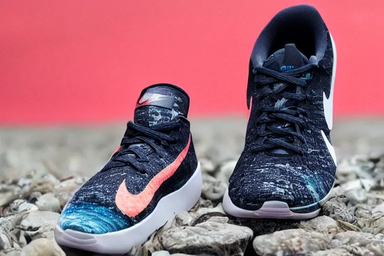 Image similar to nike sneaker made from coral reef