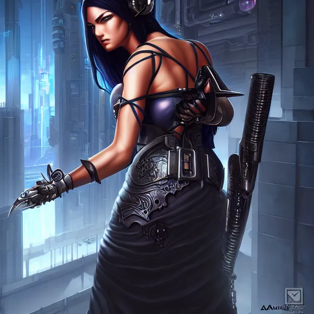 Prompt: cyberpunk maid warrior artgerm anne stokes highly detailed 8 k hdr smooth sharp focus high resolution award - winning photo photorealistic