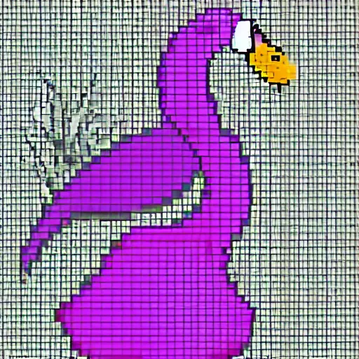 Image similar to Goose in flowers pixel art