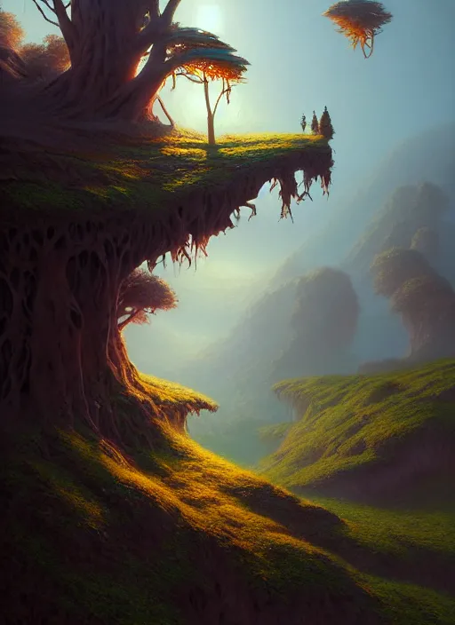 Image similar to spring mornings in the low - poly hills, diffuse lighting, fantasy, intricate, surrealism!!!!, highly detailed, lifelike, photorealistic, digital painting, artstation, illustration, concept art, smooth, sharp focus, by greg rutkowski, chris tulloch mccabe, valentina remenar and asher duran,