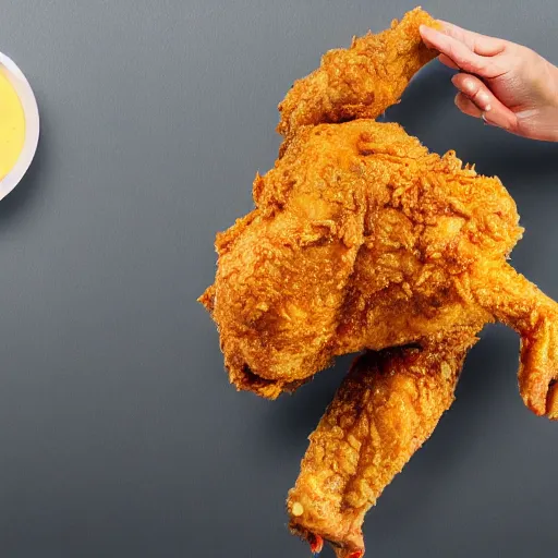 Image similar to a giant fried chicken falling from a helicopter, hyper detailed, 8k resolution