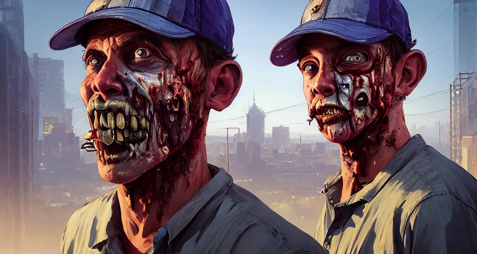 Prompt: highly detailed portrait construction worker zombie in gta v, stephen bliss, unreal engine, fantasy art by greg rutkowski, loish, rhads, ferdinand knab, makoto shinkai and lois van baarle, ilya kuvshinov, rossdraws, tom bagshaw, global illumination, radiant light, detailed and intricate environment