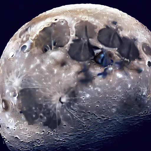 Prompt: very detailed photo of the moon, at night, close up