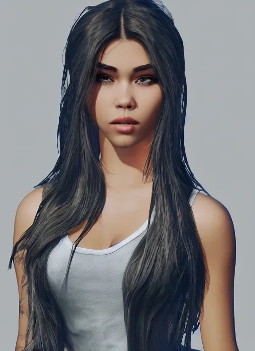 Image similar to Madison Beer as a video game character, digital art, unreal engine, unreal engine render, blender render, render, 4k, coherent