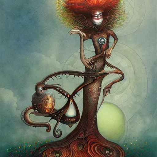 Prompt: surreal alien, artwork by Daniel Merriam,