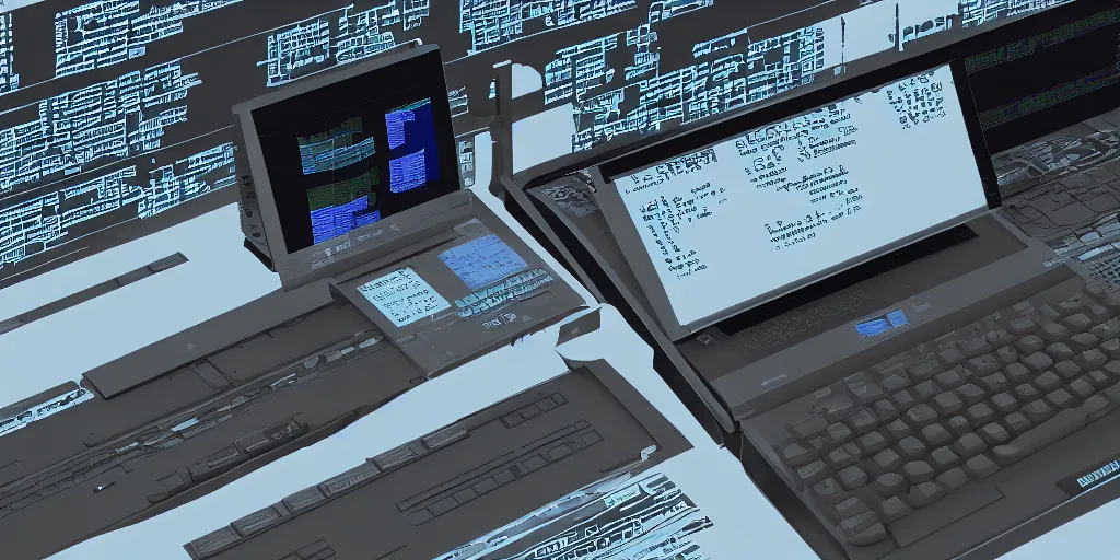 Prompt: The programming code works through the computer screen terminal 3d illustration