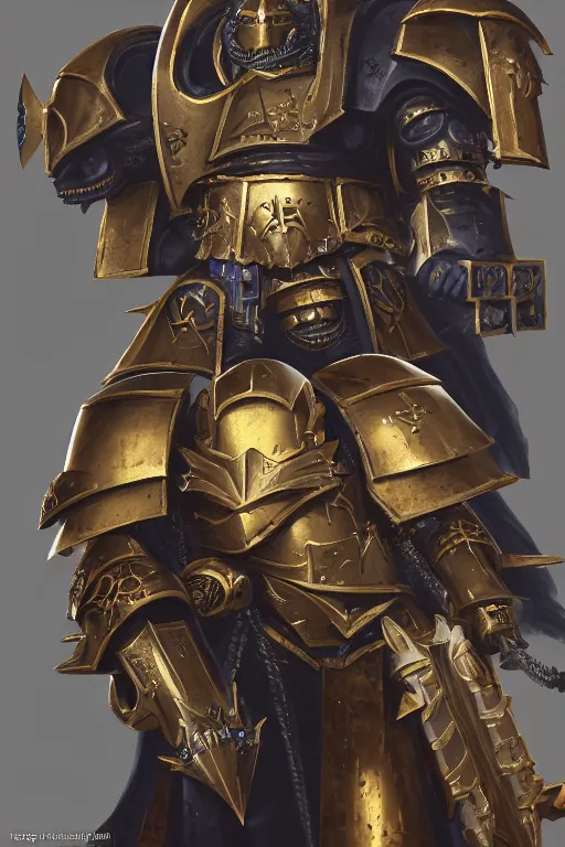 Image similar to armor portrait heros warhammer 4 0 k horus heresy fanart - the primarchs emperor by johannes helgeson animated with vfx concept artist & illustrator global illumination ray tracing hdr fanart arstation zbrush central hardmesh 8 k octane renderer comics stylized