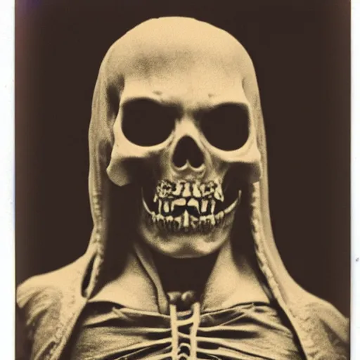 Image similar to polaroid of undead lich face shot by Tarkovsky