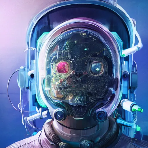 Image similar to hyperrealistic portrait of a squid monster astronaut, full body portrait, well lit, intricate abstract. cyberpunk, intricate artwork, by Tooth Wu, wlop, beeple. octane render, in the style of Jin Kagetsu, James Jean and wlop, highly detailed, sharp focus, intricate concept art, digital painting, ambient lighting, 4k, artstation