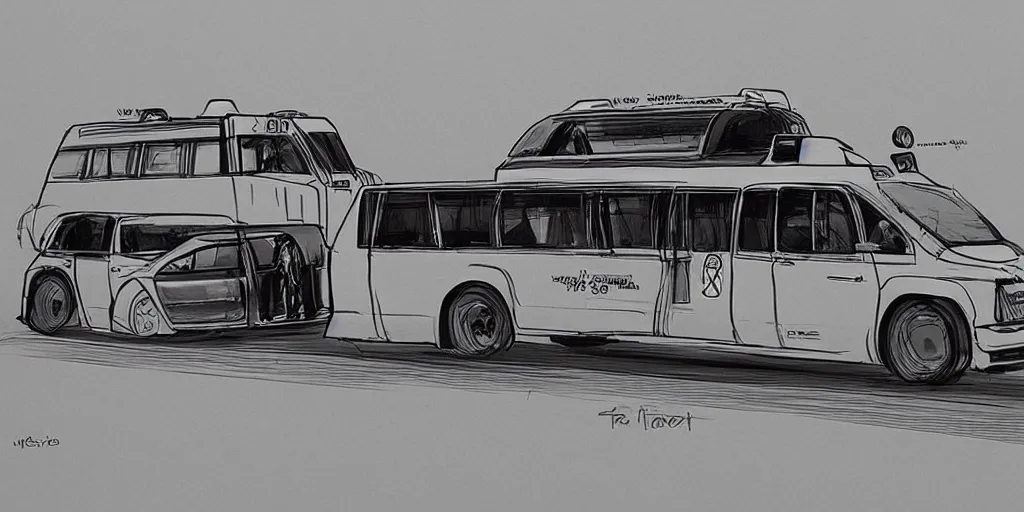 Prompt: concept art design for modernized African taxi bus, Syd Mead style,