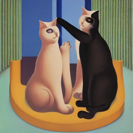 Image similar to cats dancing by René Magritte