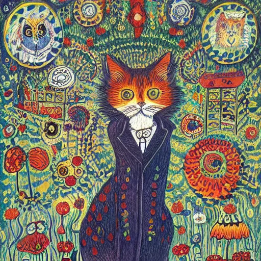 Prompt: the president by louis wain
