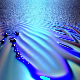 Image similar to water drop of clear water, reflected on the water it's about to touch ) ) ) ( background : clear water infinity, some bleu, white and red reflections ) provided by unreal engine, hd, 8 k, realism, reality, highly detailed