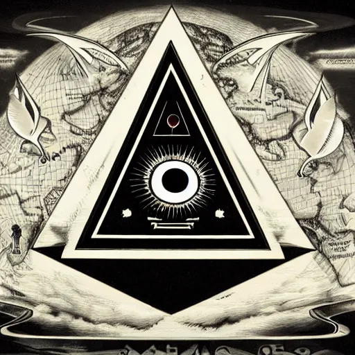 Prompt: Illuminati controlling the world 4k detail