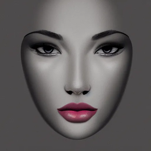 Image similar to one beautiful woman face, illustration on a grey flat background