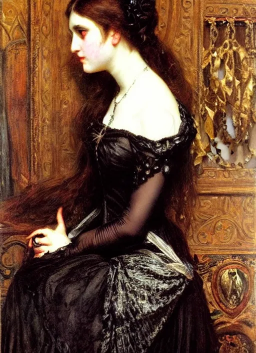 Image similar to ( ( gothic # ) ) princess portrait. by william henry hunt * *, highly detailded