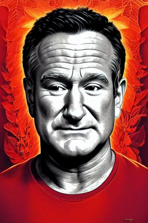 Prompt: robin williams portrait inspired by fast and furious, art deco, fantasy, intricate art deco leaf designs, elegant, highly detailed fractals, sharp focus, art by artgerm and beeple and greg rutkowski and wlop