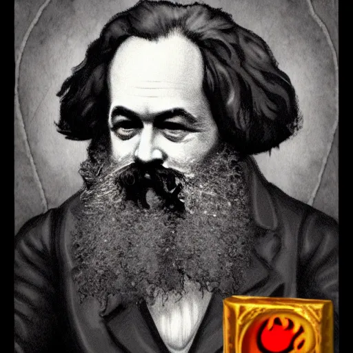 Prompt: karl marx with a third eye tattoo, dungeons and dragons, trending on artstation, digital art, stylized painting, 4 k, 8 k