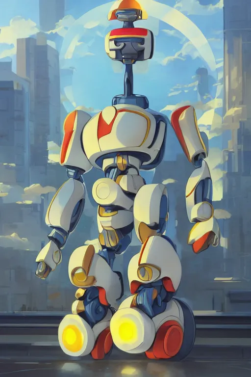 Image similar to metabots medabots medarotto medarot robot minimalist comics, behance hd by jesper ejsing, by rhads, makoto shinkai and lois van baarle, ilya kuvshinov, rossdraws global illumination ray tracing hdr radiating a glowing aura