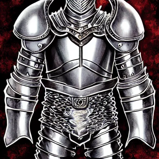 Image similar to knight full body portrait, metal knight armor, high detail, high quality, by kentaro miura