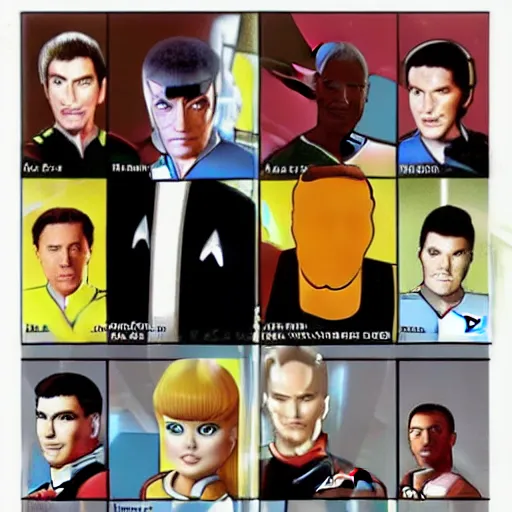 Image similar to the cast of Star Trek Next Generation as characters in Nintendo 64's GoldenEye 007
