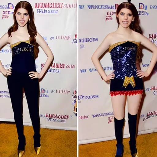 Prompt: anna kendrick cosplaying as wonder woman