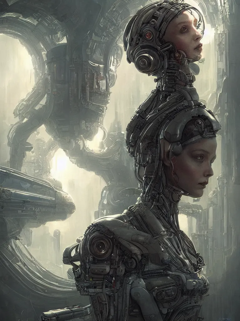 Prompt: a hyperrealistic cyberpunk portrait of a gorgeous woman in the movie Alien, in a derelict spaceship and fractal sunlight, award-winning, masterpiece, in the style of Tom Bagshaw, Cedric Peyravernay, Peter Mohrbacher