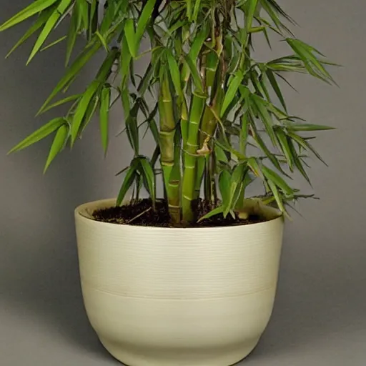 Image similar to a bamboo plant in a pot, Hiroaki Tsutsumi style