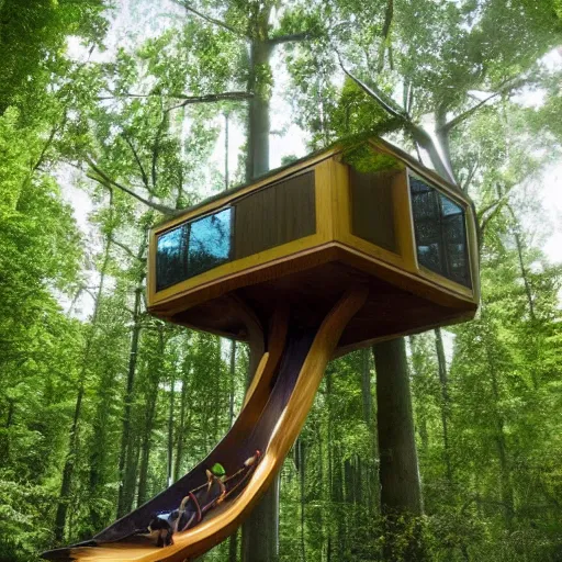 Image similar to futuristic tree house utopian forest