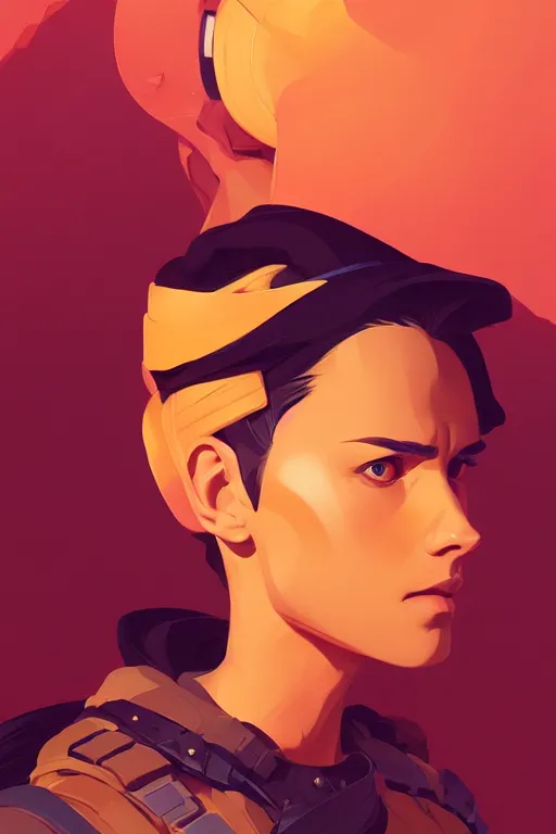 Image similar to desert soldier, smooth face, centered, solid bacgkround, median photoshop filter cutout vector behance, hd by artgerm, jesper ejsing, by rhads, makoto shinkai and lois van baarle, ilya kuvshinov, rossdraws, illustration, art by ilya kuvshinov and gustav klimt