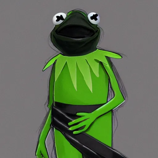 Image similar to Kermit the frog as Darth Vader, 4k, detailed, trending on artstation, concept art,