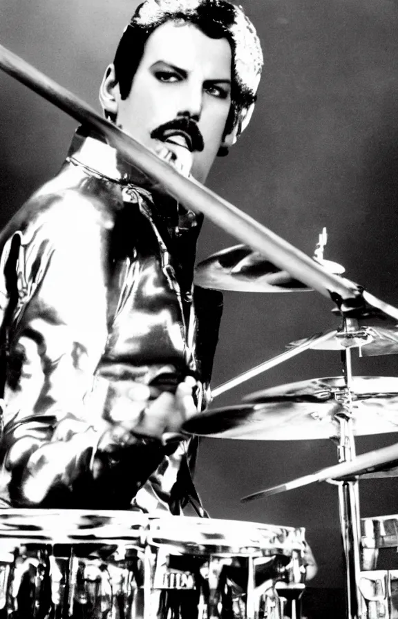 Image similar to freddy mercury playing the drums