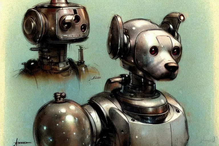 Image similar to ( ( ( ( ( 1 9 5 0 s retro future robot android dog. muted colors. ) ) ) ) ) by jean - baptiste monge!!!!!!!!!!!!!!!!!!!!!!!!!!!!!!