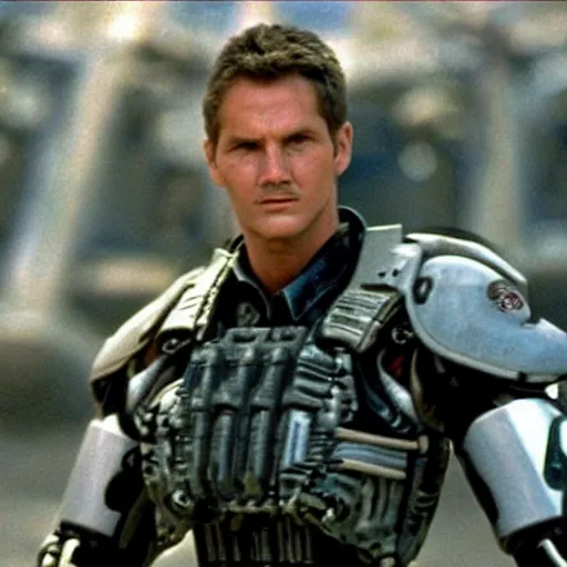 Prompt: “a still of Brian J Peppers in Starship Troopers”