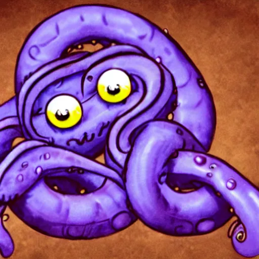 Image similar to adorable cute lovecraftian tentacled worm