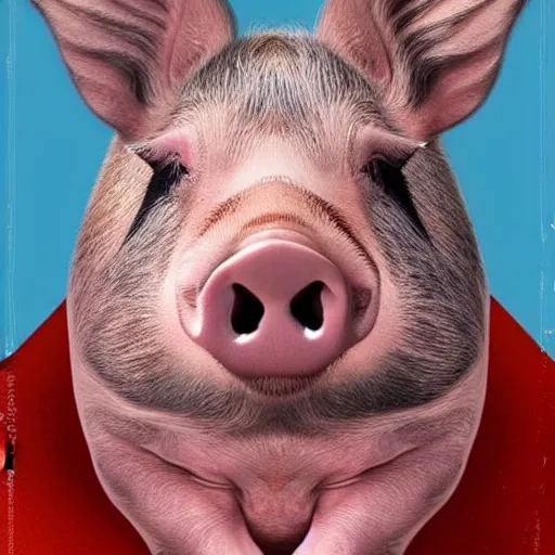 Fat Pig Head Portrait Photistic