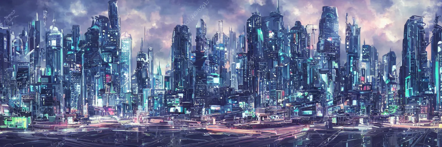 Image similar to futuristic cityscape