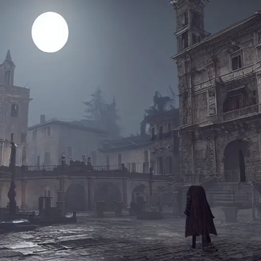 Prompt: l'aquila in italy but it's yharnam from bloodborne