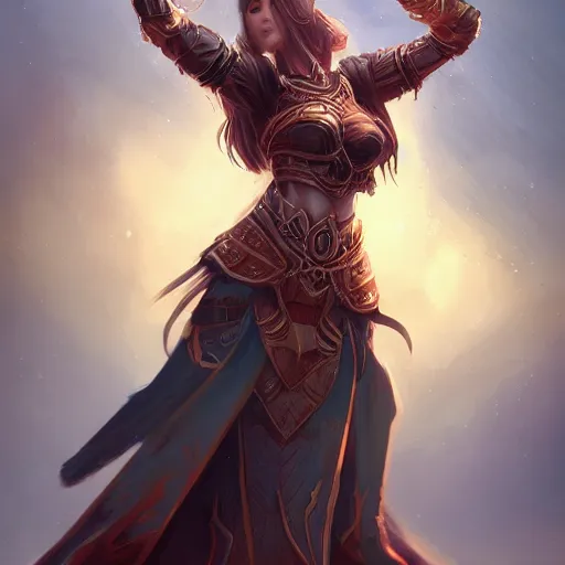 Prompt: beautiful earthen sorceress wearing wooden armor full body, trending on artstation, ultra fine detailed, hyper detailed, hd, concept art, digital painting